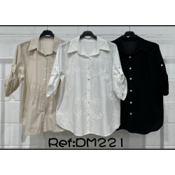 Camisa manga larga con brocado