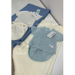 Conjunto bebé talla 0, de hilo
