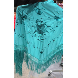 Mantón grande turquesa