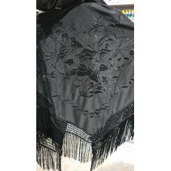 Mantón grande negro con...